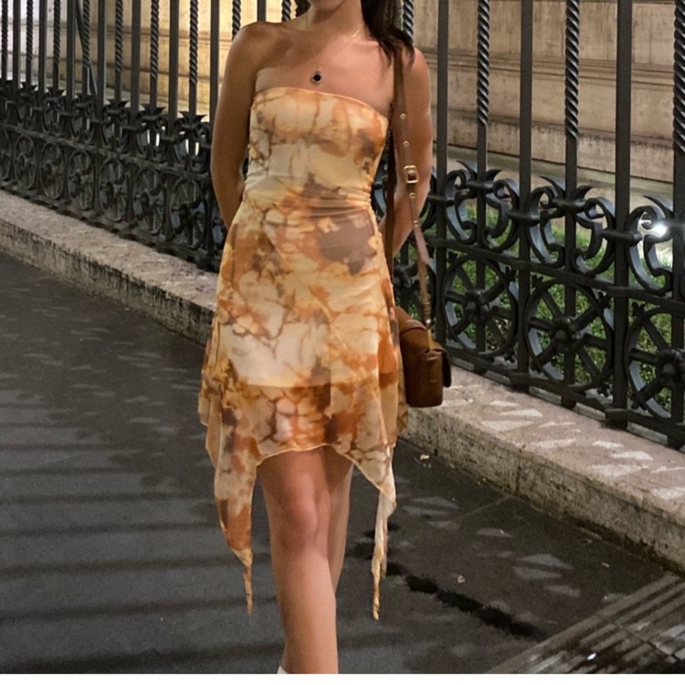 Asymmetrical strapless dress